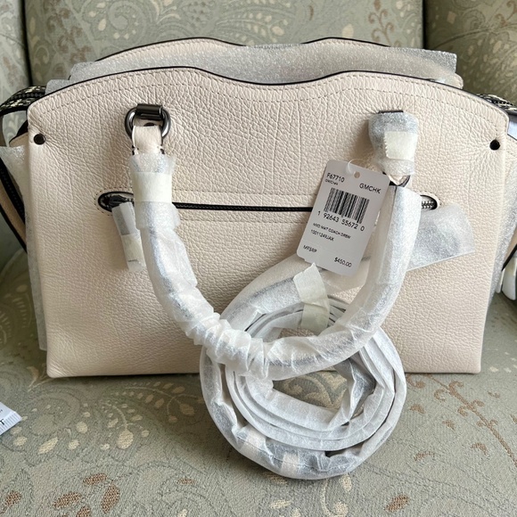 NWT COACH Drew Satchel/ Chalk and  SnakeSkin detail - Picture 2 of 13